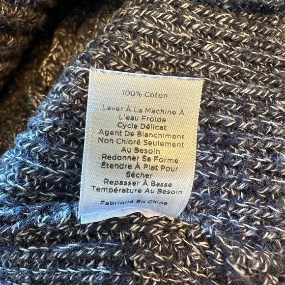 Talbots Womens Cable Knit Black White Cotton Blend Long Sleeve Sweater 1X - Picture 7 of 8